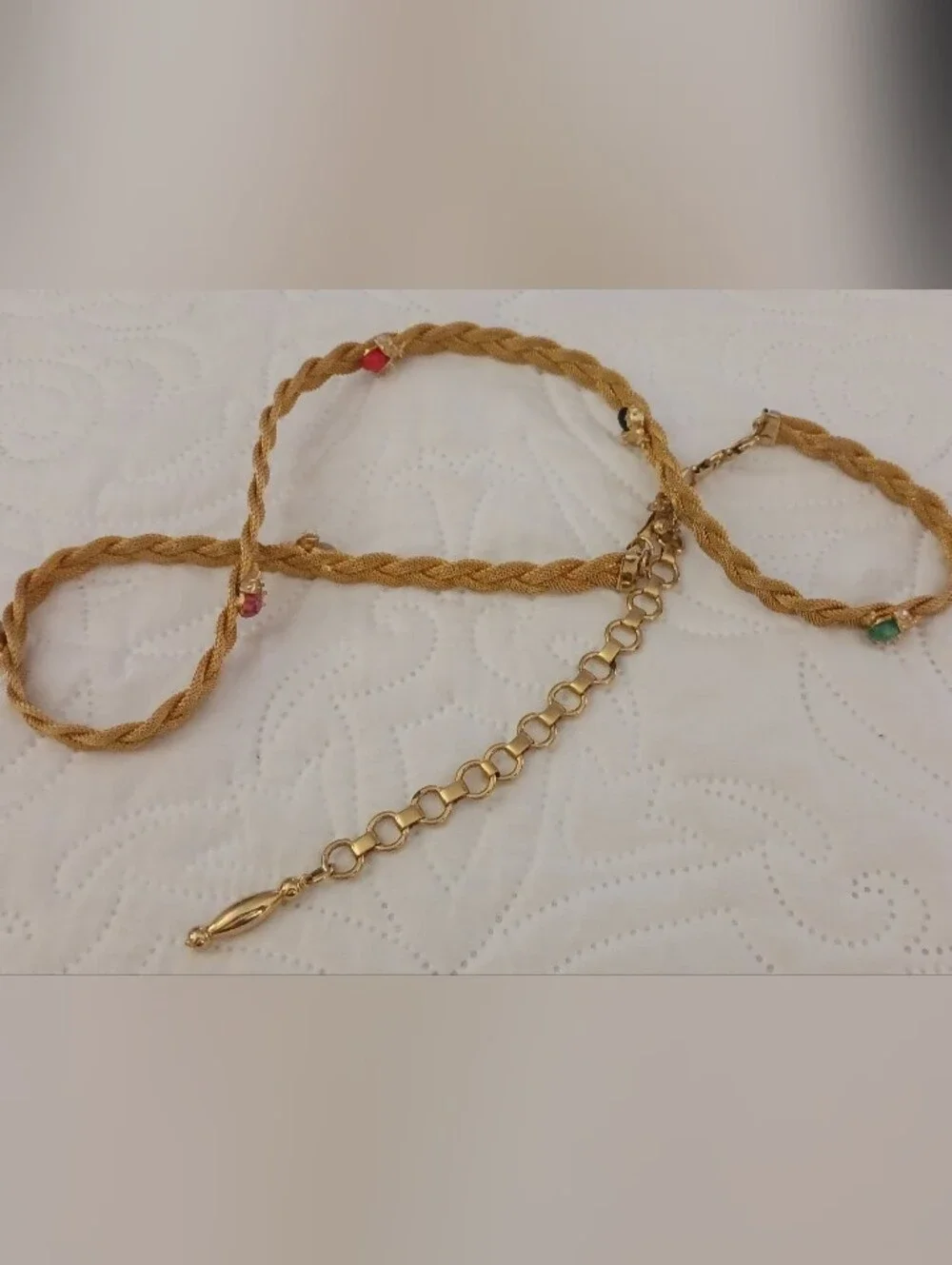 Waist Chain Belly Belt Goldtone With Multicolor Ladybug Accents